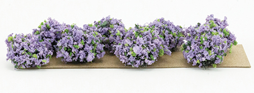 Dollhouse miniature BORDER PLANTS(8), 3/4" VIOLET